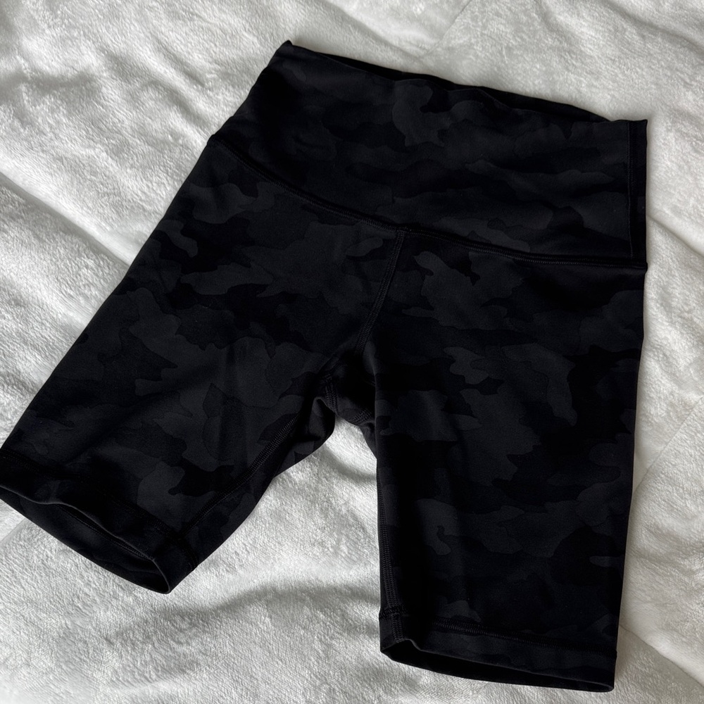 Lululemon Black Camo Bike Shorts